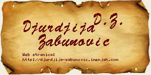 Đurđija Zabunović vizit kartica